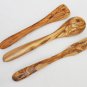 Engraved Olive Wood Olive Wood 12 Inch Utensil Set: 1spoon, 1 fork, 1 spatula, W