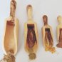 Olive Wood Spice Scoop Set / Wooden Measuring Coffee Sugar Salt Spoon Scoop