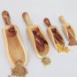 Olive Wood Spice Scoop Set / Wooden Measuring Coffee Sugar Salt Spoon Scoop
