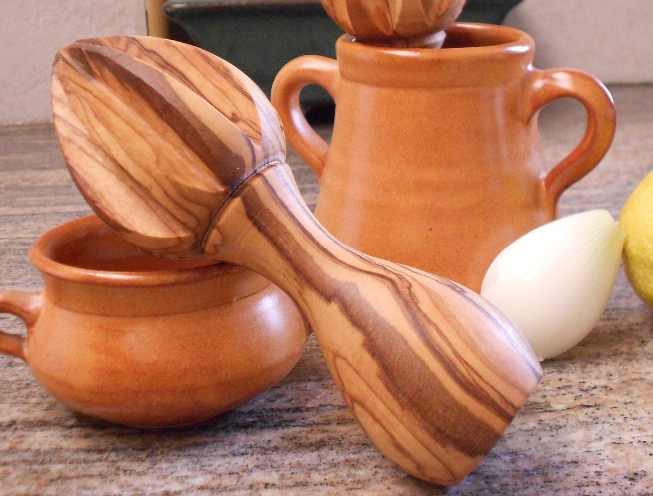 Olive Wood Lemon Juicer / Citrus Reamer Press / Wooden Lemon squeezer