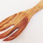 Olive Wood Salad Spoon Fork / Olive Wood Serving Spoon Fork Utensil 9-Inch long