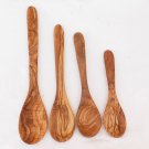 Olive Wood spoon set / 4 Wooden Kitchen Cooking Salad Spoons Utensils