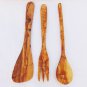 Medium Olive Wood Salad Serving Spoons Utensils Mixing Set /  12 Inch Kitchen Co