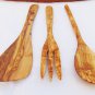 Medium Olive Wood Salad Serving Spoons Utensils Mixing Set /  12 Inch Kitchen Co