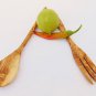 Olive Wood Medium Utensil set : 1 Spoon, 1 Fork / Wooden Kitchen Cooking Serving
