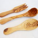 Olive Wood Utensils : 1 Fork, 1 Ladle, 1 Spoon, Olive Wood Kitchen Utensil Set Olive Wood Utensils : 1 Fork, 1 Ladle, 1 Spoon, Olive Wood Kitchen Utensil Set