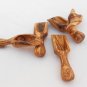 Olive Wood Small Salt Scoop Set of 5, Wooden Measuring Coffee Scoop Set