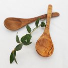 Engraved Olive Wood small coffee sugar spoon set, Set of 2 sugar salt coffee spo