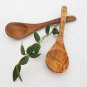 Engraved Olive Wood small coffee sugar spoon set, Set of 2 sugar salt coffee spo
