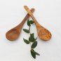 Engraved Olive Wood small coffee sugar spoon set, Set of 2 sugar salt coffee spo