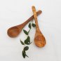 Engraved Olive Wood small coffee sugar spoon set, Set of 2 sugar salt coffee spo
