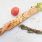 Engraved Olive Wood Rustic Rolling Pin, Wooden Pastry Pizza Rolling Pin, Wedding