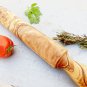 Engraved Olive Wood Rustic Rolling Pin, Wooden Pastry Pizza Rolling Pin, Wedding