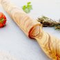 Engraved Olive Wood Rustic Rolling Pin, Wooden Pastry Pizza Rolling Pin, Wedding