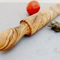 Engraved Olive Wood Rustic Rolling Pin, Wooden Pastry Pizza Rolling Pin, Wedding