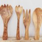 Olive Wood Cooking Serving Mixing Utensils / Set of 4 wooden Kitchen Spoons: 1 s