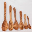 Engraved Wooden Spoon Set / Set of 6 Olive Wood Spoons / Kitchen Cooking Serving