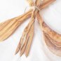 Engraved Wooden Kitchen Utensil set 12 Inch/  Olive Wood Spatula Spoon Fork / Co