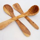 Set of 3 Olive Wood Utensils : 1 Spatula, 1 Ladle, 1 Spoon