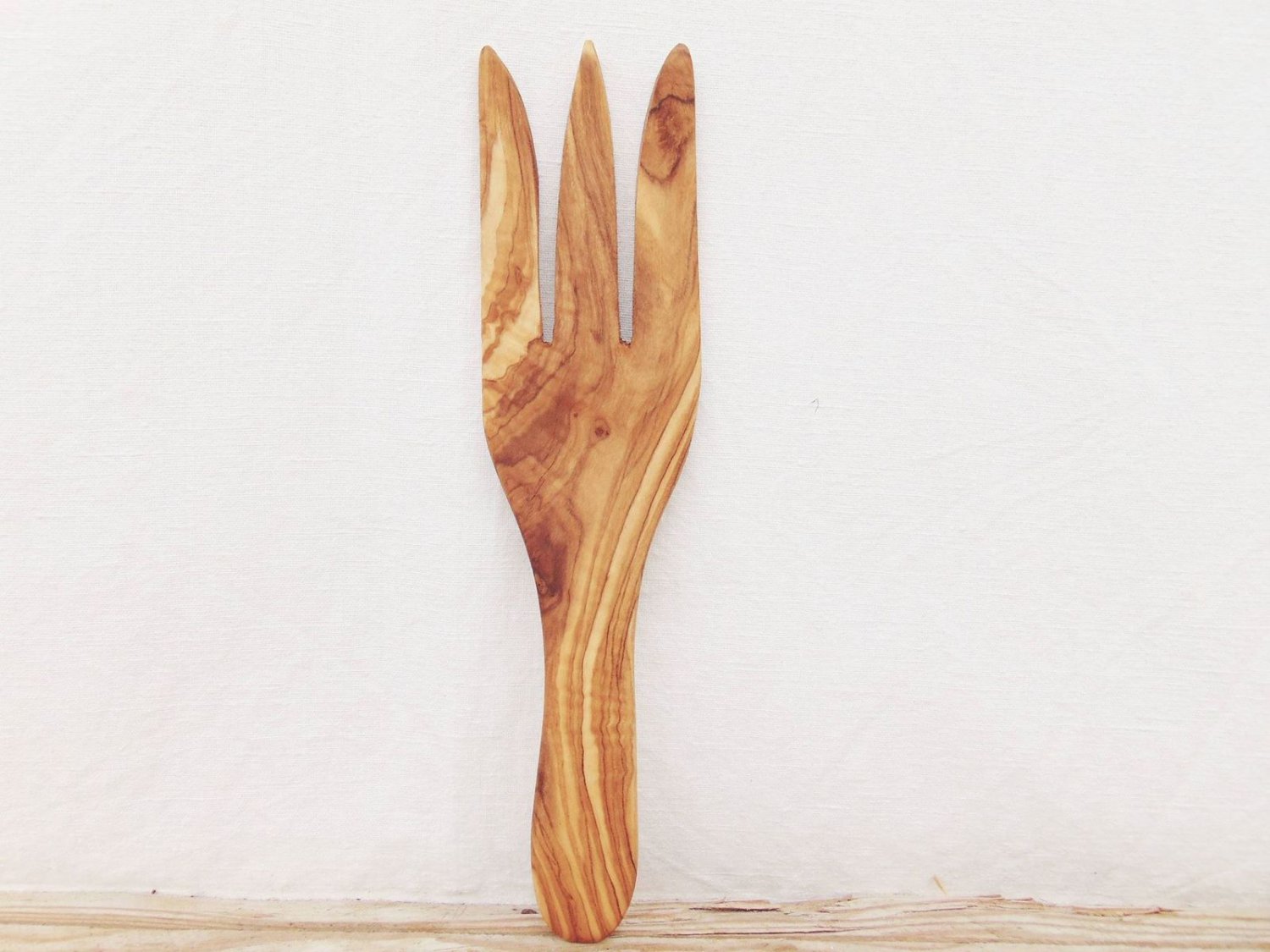 Olive Wood Fork Spoon 9 Inch / Wood Salad Cooking Kitchen Utensil Spoon