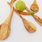 Olive Wood Utensil set Medium 12 Inch Length: 1 Round Spoon, 1 Long Fork, 1 , 2