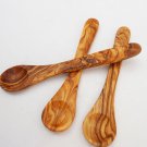 Engraved Olive Wooden small coffee sugar spoon set, Set of 3 sugar salt coffee s