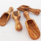 Olive Wood Small Salt Scoop Set of 4, Wooden Measuring Coffee Scoop Set Olive Wood Small Salt Scoop Set of 4, Wooden Measuring Coffee Scoop Set