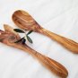 Wooden small Utensil set : 1 Spoon, 1 Spork / Wooden Cooking spoon set