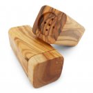 Olive Wood Salt & Pepper Cellar Mill Shakers / Rustic Wooden Salt Pepper Set