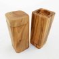 Olive Wood Salt & Pepper Cellar Mill Shakers / Rustic Wooden Salt Pepper Set