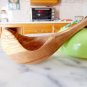 Special Curved Olive Wood Ladle, 10.5-Inch Hand-carved Wooden Soup Serving Ladle