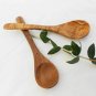 Olive Wood small coffee sugar spoon set, Set of 2 sugar salt coffee spoons