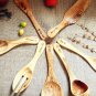 Olive Wood Kitchen Utensils Set : Ladle, Spatula, Tart Spatula, Salad Mixing Set