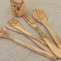 Olive Wood Utensil Holder Pot with Olive Wood Kitchen Utensil Set / Wedding Gift