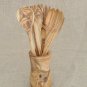 Olive Wood Utensil Holder Pot with Olive Wood Kitchen Utensil Set / Wedding Gift