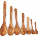Wooden Spoon Set / Set of 7 Olive Wood Spoons / Kitchen Cooking Serving Utensils