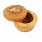 Olive Wood Salt Keeper With Small Scoop, Wooden Spice Keeper Box, Sugar Pot , Sa