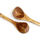 Set of 2 Olive Wood Soup Ladle Set, Wooden Soup Spoon Ladle Set , 1 Large and 1 Set of 2 Olive Wood Soup Ladle Set, Wooden Soup Spoon Ladle Set , 1 Large and 1