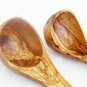Set of 2 Olive Wood Soup Ladle Set, Wooden Soup Spoon Ladle Set , 1 Large and 1