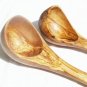 Set of 2 Olive Wood Soup Ladle Set, Wooden Soup Spoon Ladle Set , 1 Large and 1