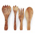 Olive Wood Cooking Serving Mixing Utensils / Set of 4 wooden Kitchen Spoons: 1 s