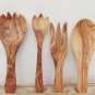 Olive Wood Cooking Serving Mixing Utensils / Set of 4 wooden Kitchen Spoons: 1 s