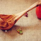 Special Pierced Olive Wood Ladle, 10.5-Inch Hand-carved Wooden Soup Serving Cook