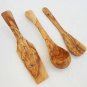 Olive Wood Utensil Set Small : 1 Spatula, 1 Ladle, 1 Tart spatula, Olive Wood Ki