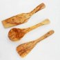 Olive Wood Utensil Set Small : 1 Spatula, 1 Ladle, 1 Tart spatula, Olive Wood Ki