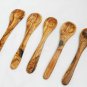 Olive Wood Olive Wood small coffee sugar spoon set, Set of 5 sugar salt coffee s