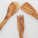 Olive Wood Medium Utensils 12 inches: 1 Spoon, 1 Spatula , 1 fork Olive Wood Medium Utensils 12 inches: 1 Spoon, 1 Spatula , 1 fork