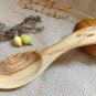 Personalized Olive Wood Salad Spoon / Wooden Curved Serving Cooking Kitchen Big