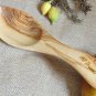Personalized Olive Wood Salad Spoon / Wooden Curved Serving Cooking Kitchen Big