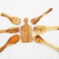 Olive Wood Utensil Set, Kitchen Tools : 1 Ladle, 1 Spatula, 2 salad servers, 1 b